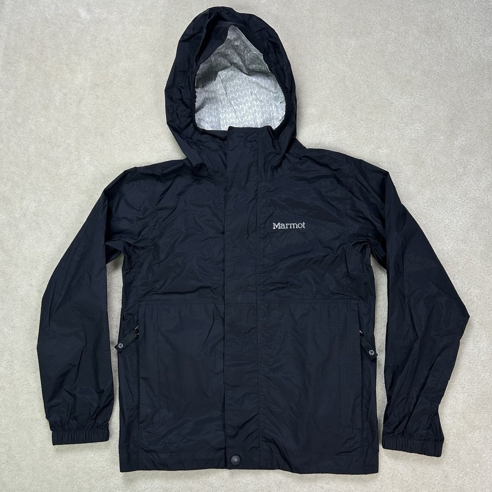 Marmot PreCip Rain Jacket Kids XS Nylon Windbreaker Full Zip Hooded